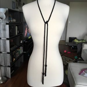 Black Beaded Necklace/Belt
